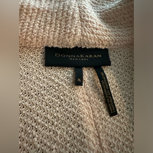 NWT Donna Karan Cardigan Summer Cools Peach Pink Open Front Sweater Jacket Knit - Picture 8 of 10